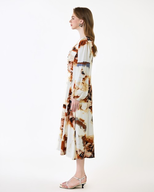 SIXDO G-Brown Woven Loose Dress
